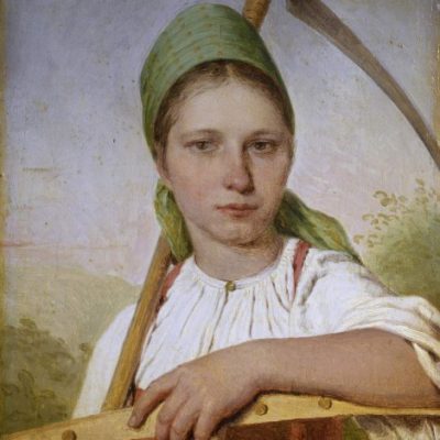 Венецианов А. Г. Крестьянка с косой и граблями (Пелагея)