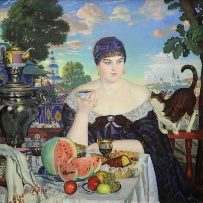 Кустодиев Б. М.- Купчиха за чаем
