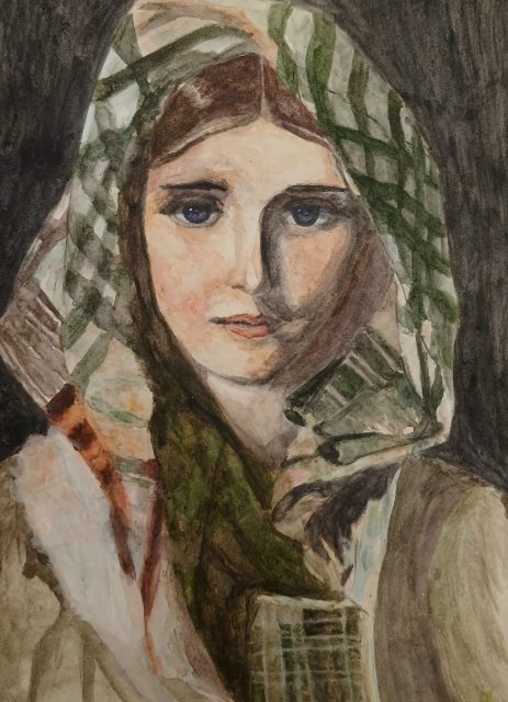 Чумак Полина.15лет.А.Венецианов. Девушка в клетчатом платке