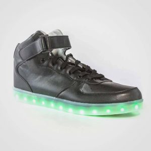 DNK Black Shoes Green LED
